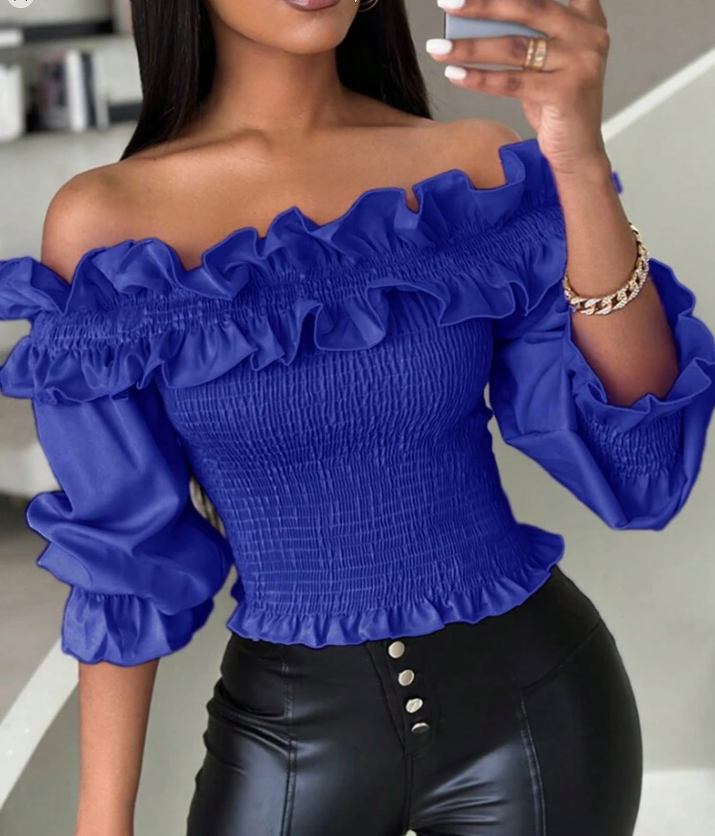 Privé Summer Casual Ruffle Trimmed Off Shoulder