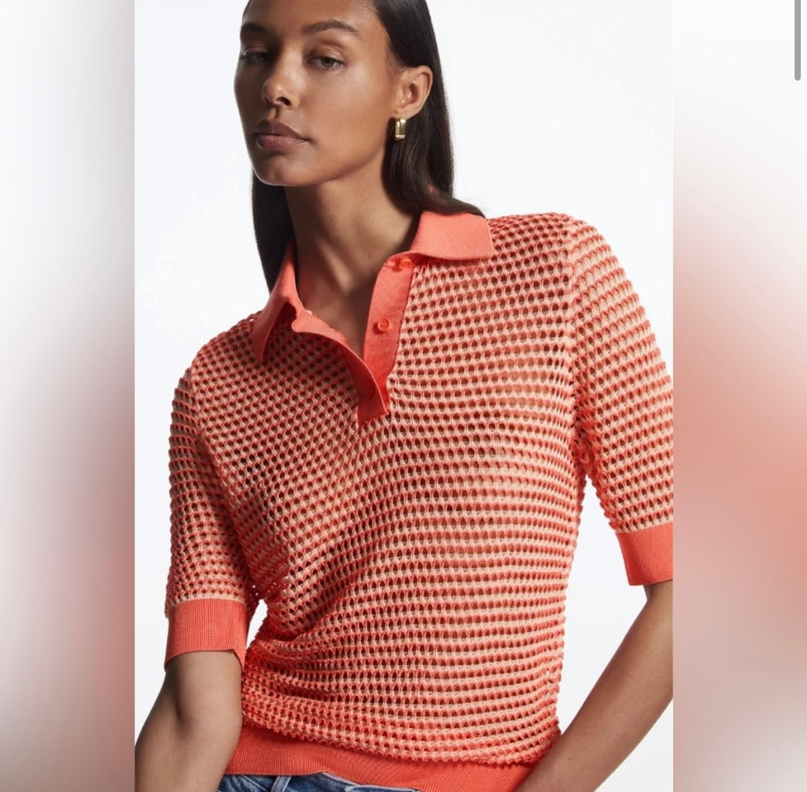 COS
Open-Knit Polo Shirt