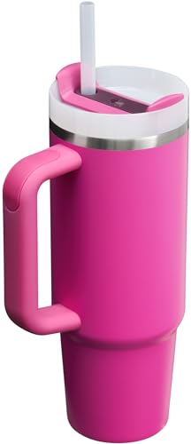 Stanley Quencher H2.0 FlowState Stainless Steel Vacuum Insulated Tumbler with Lid and Straw for Water, Iced Tea or Coffee, Smoothie and More, Fuchsia, 30oz