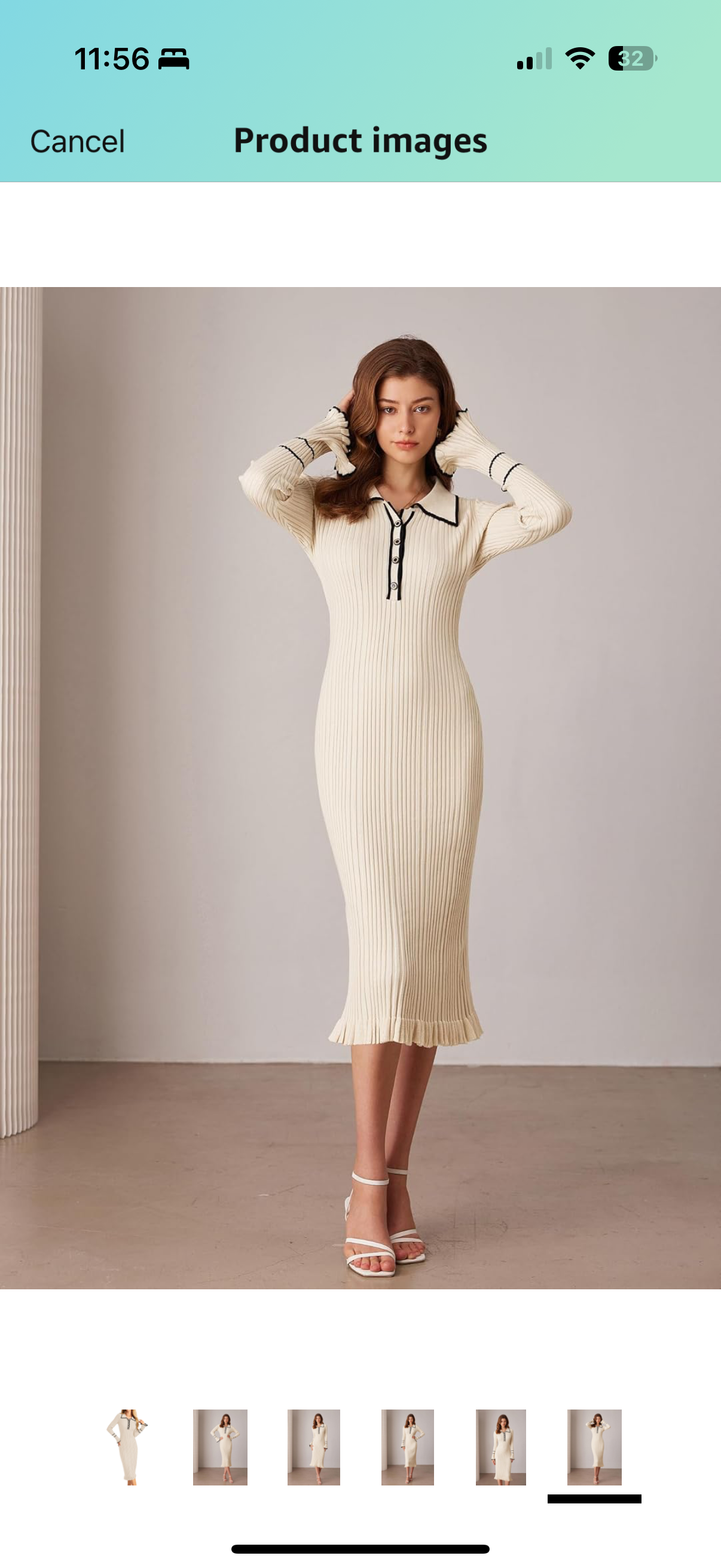 GRACE KARIN Women
Ribbed Sweater Dress Long Sleeve Lapel Collar Knitte..