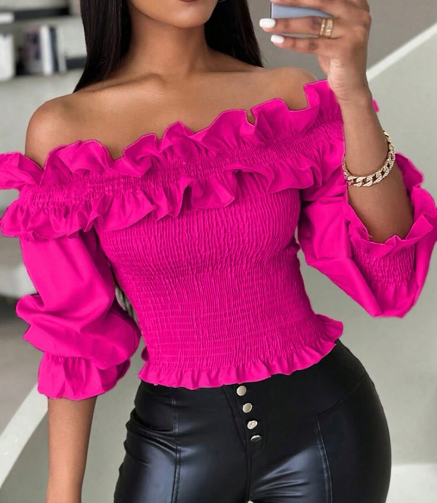 Privé Summer Casual Ruffle Trimmed Off Shoulder