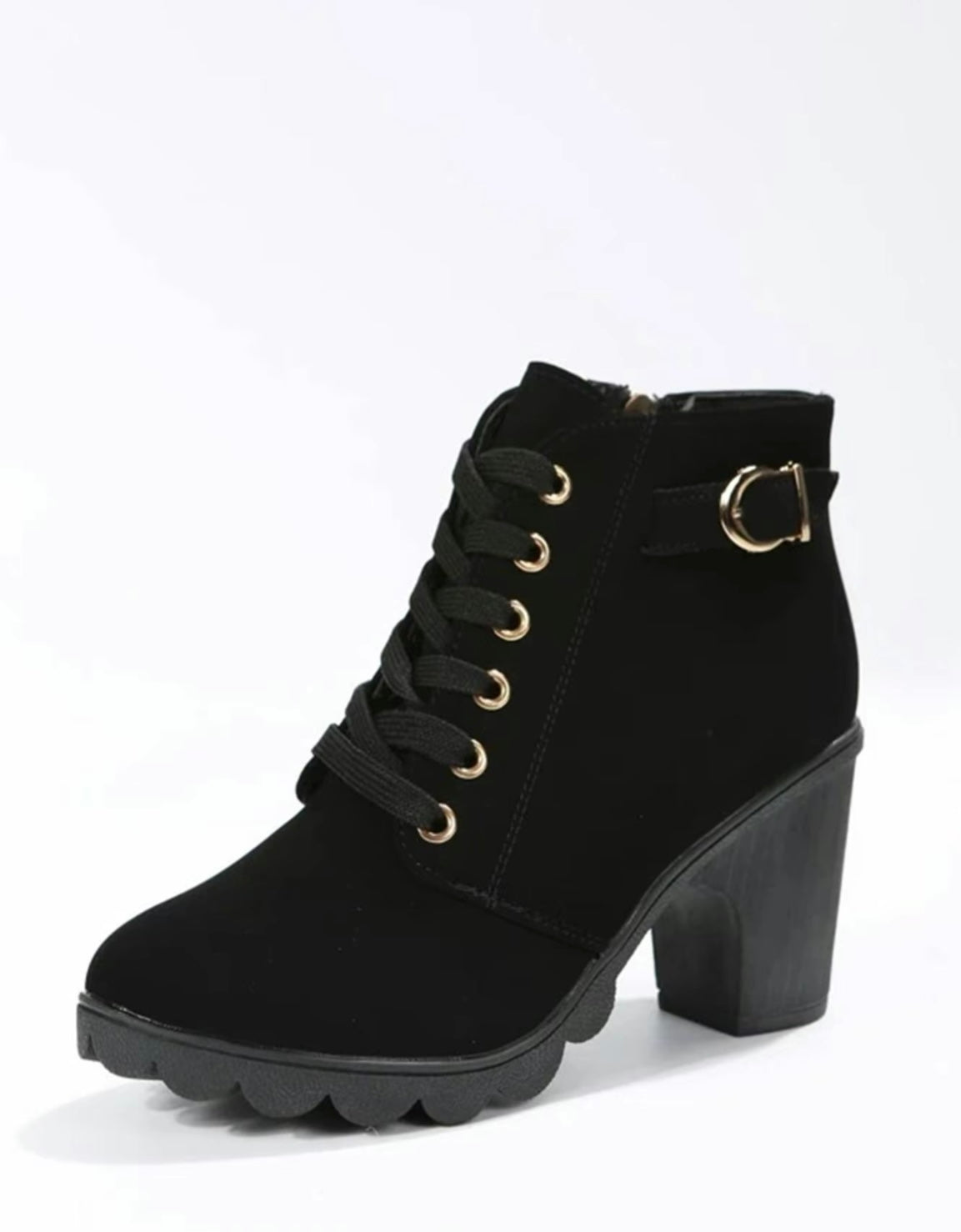 Women's Fashionable Solid Round Toe Ankle Boots