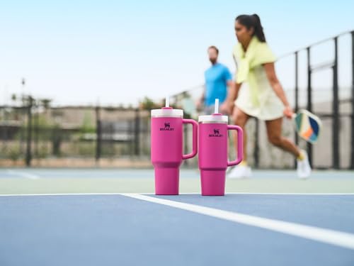 Stanley Quencher H2.0 FlowState Stainless Steel Vacuum Insulated Tumbler with Lid and Straw for Water, Iced Tea or Coffee, Smoothie and More, Fuchsia, 30oz