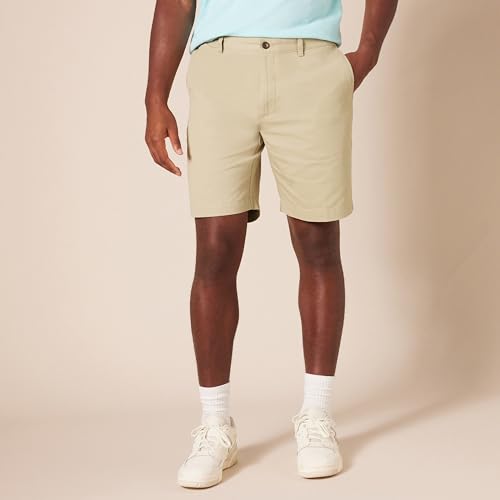 Amazon Essentials Men's Slim-Fit 9" Short, Khaki Brown, 34
