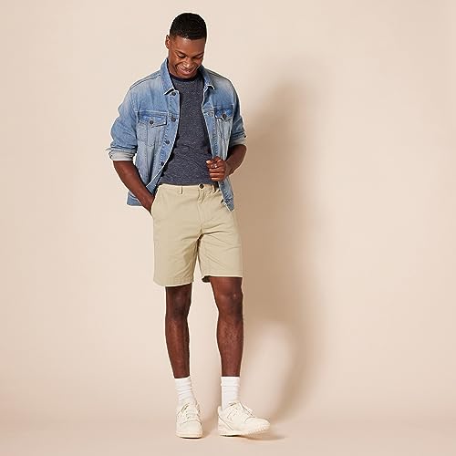 Amazon Essentials Men's Slim-Fit 9" Short, Khaki Brown, 34