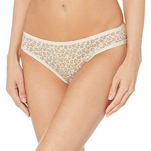 Amazon Essentials Women's Cotton Bikini Brief Underwear (Available in Plus Size), Pack of 6, Animal Print/Leopard/Multicolor/Stripe, Medium