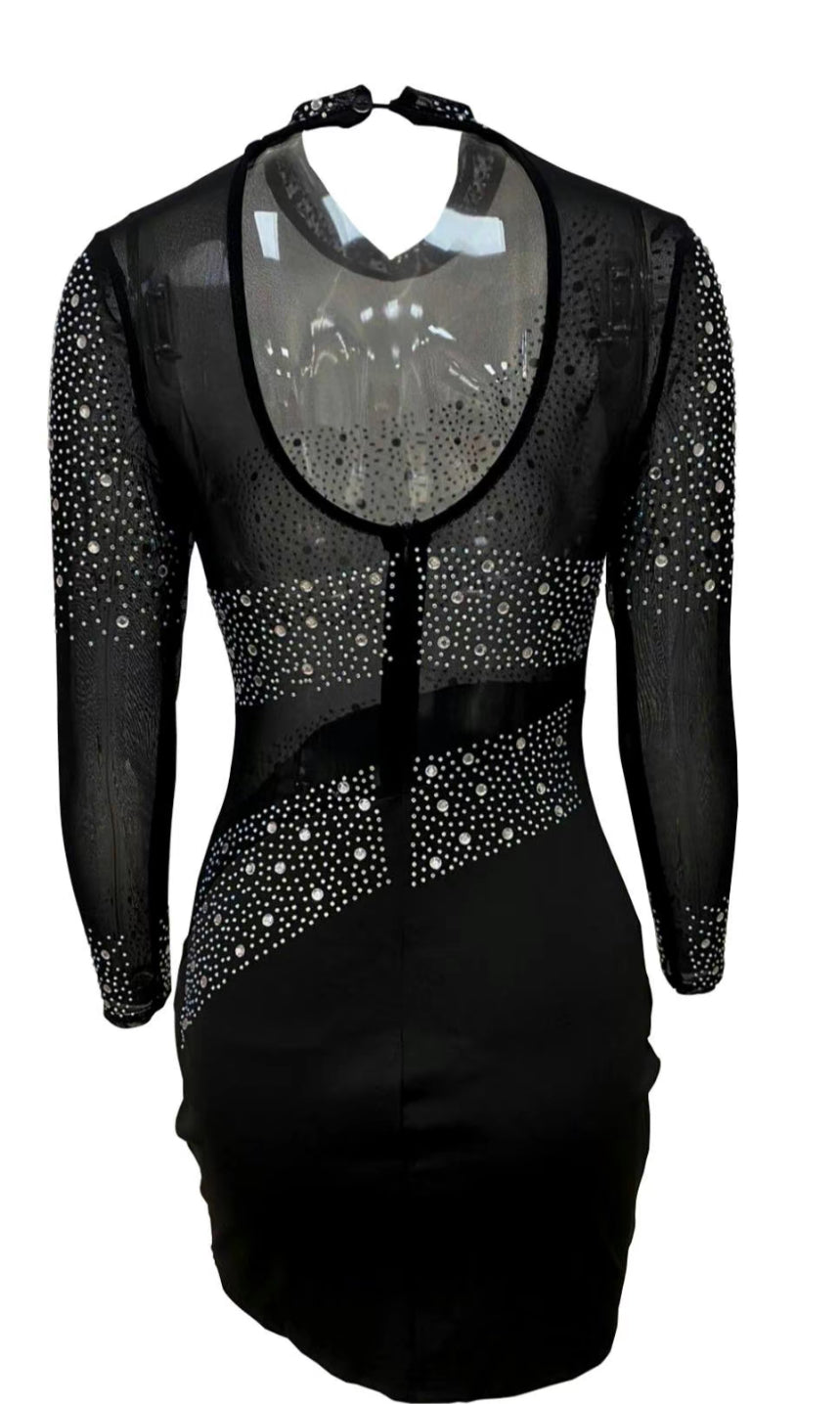 Elegant Black and Silver Women's Dress