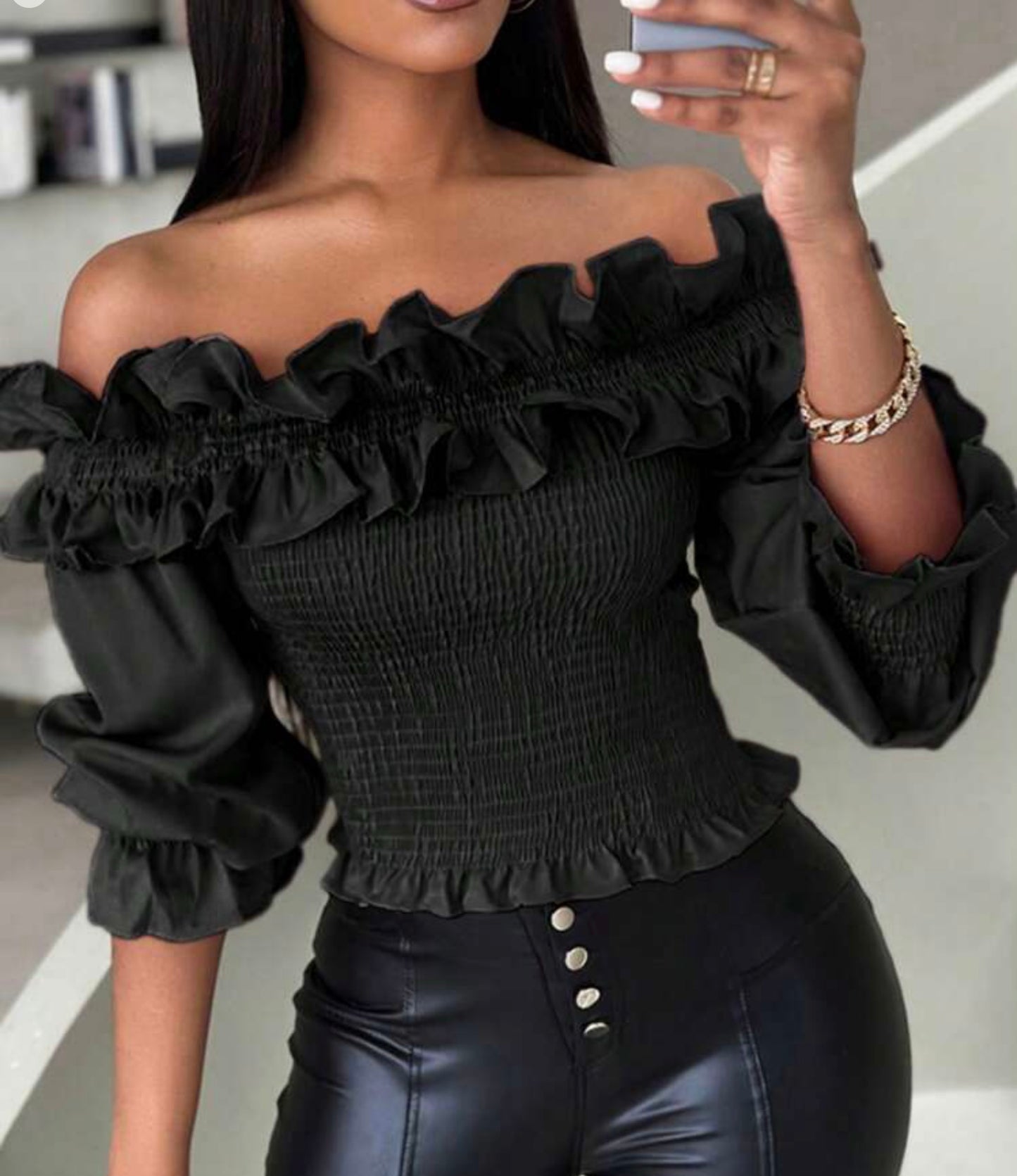 Privé Summer Casual Ruffle Trimmed Off Shoulder
