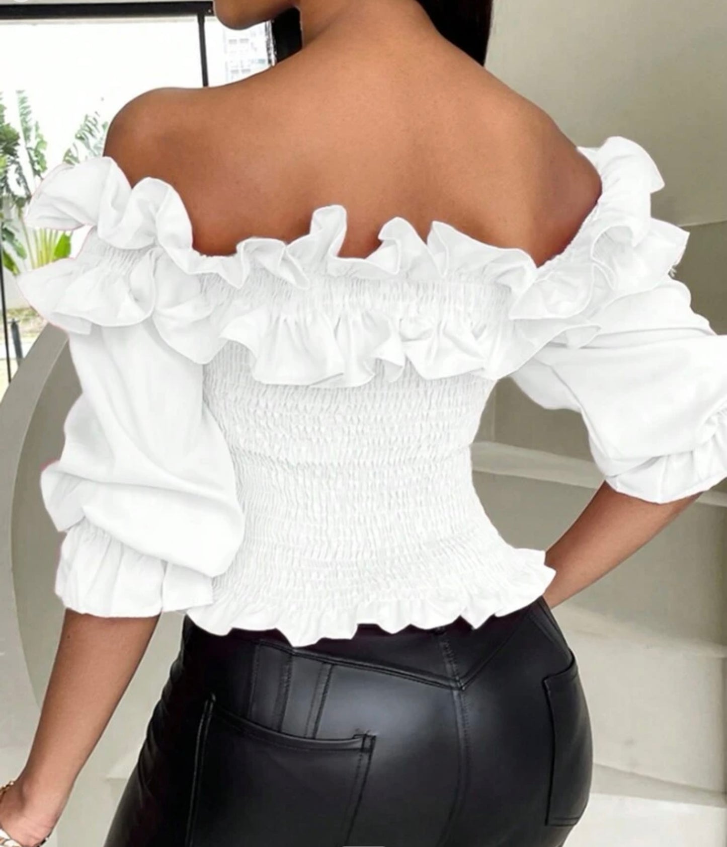 Privé Summer Casual Ruffle Trimmed Off Shoulder
