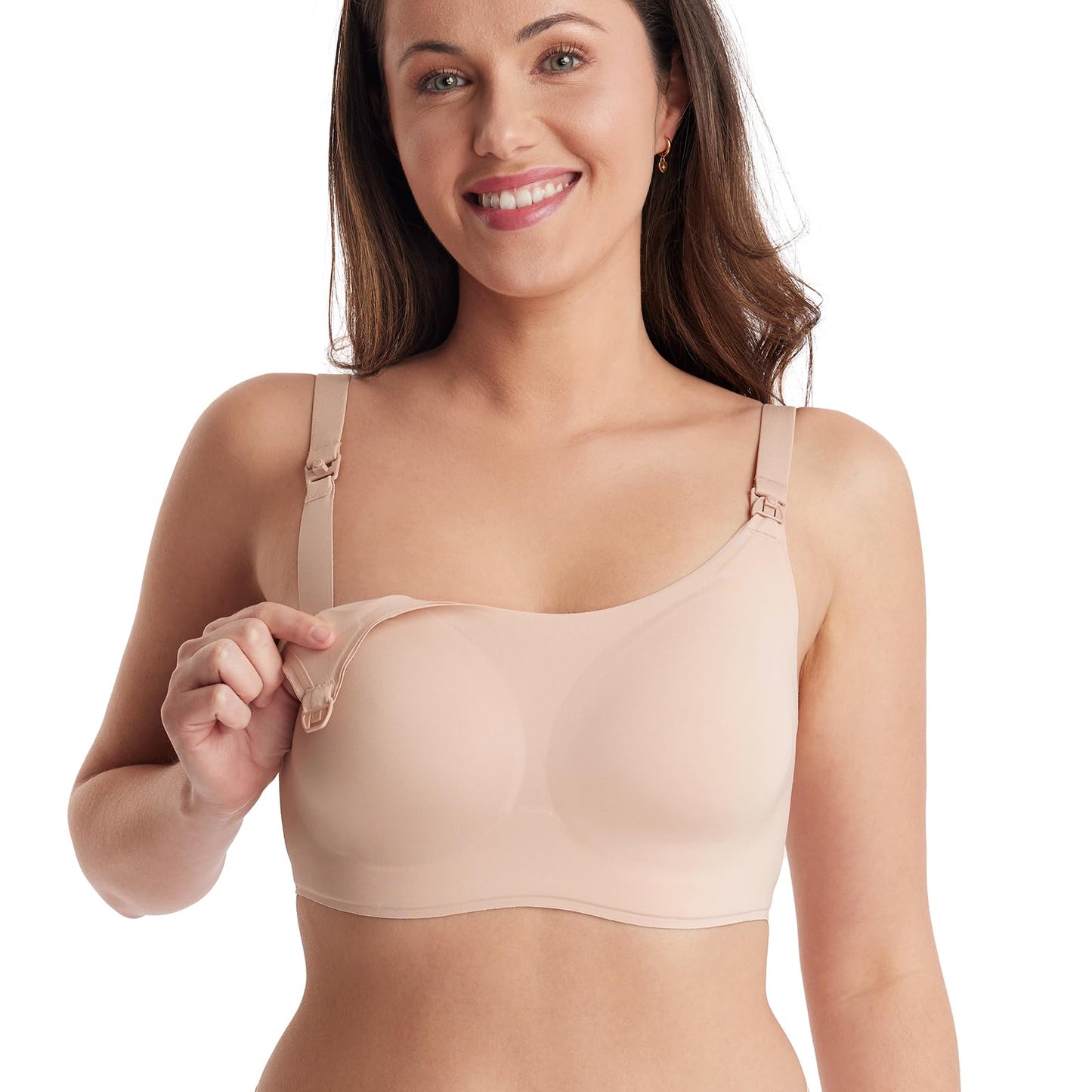 Momcozy Nursing Bras for Breastfeeding, FB039 Comfort Support Seamless Maternity Bra, Pregnancy Sleep Bralette, Full-Coverage