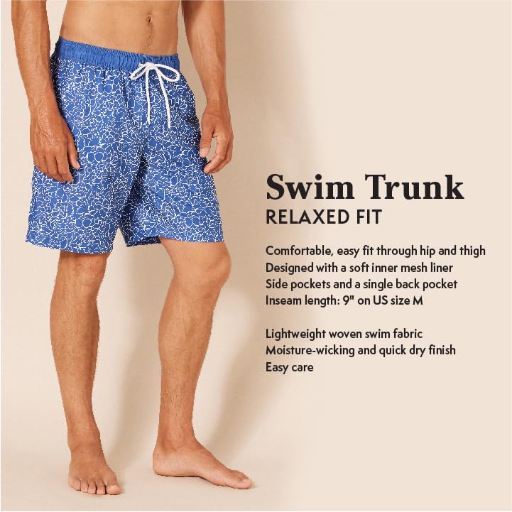 Amazon Essentials Men's 9" Quick-Dry Swim Trunk, Black, Large