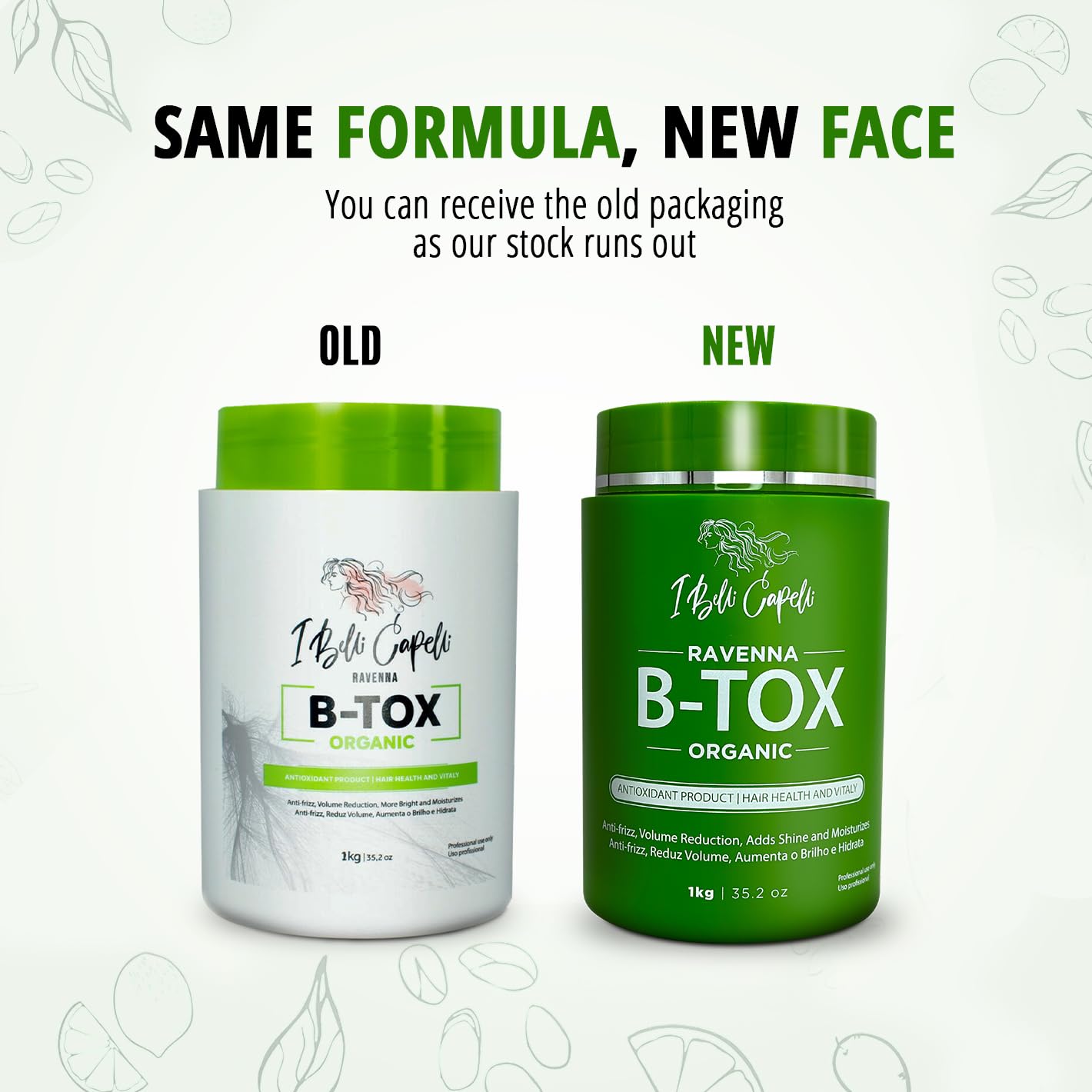I Belli Capelli Ravenna Organic Hair B-tox Treatment - B-tox Capilar Para el Cabello, Formaldehyde-Free- Cirugia Capilar Para el Cabello- Anti-Frizz, Smoothing- 35.2 oz(1kg)