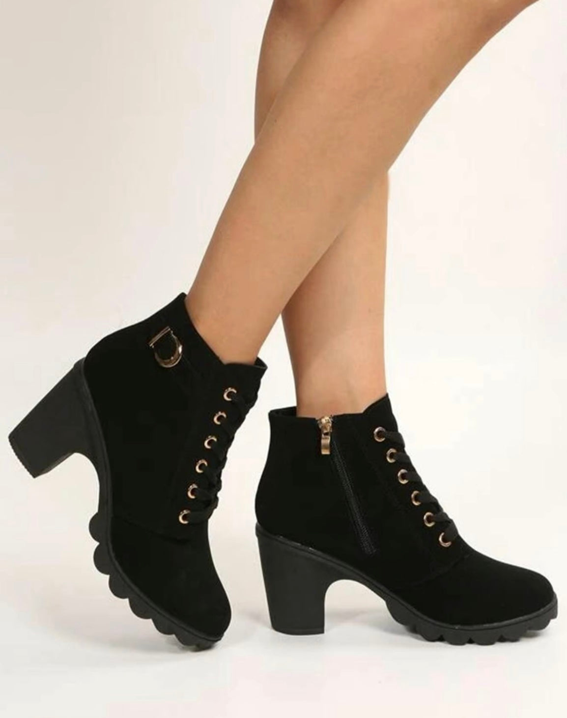 Women's Fashionable Solid Round Toe Ankle Boots