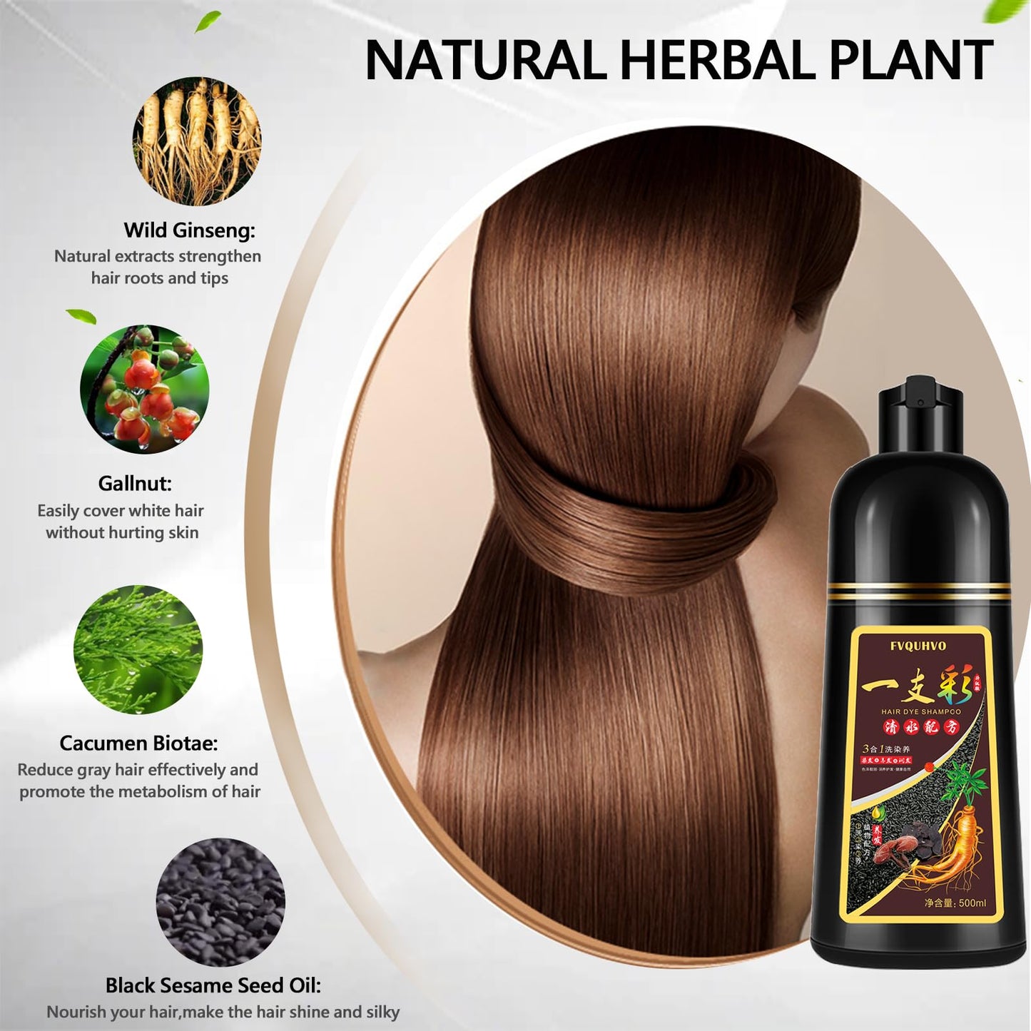 Onilyua Instant 500ml Purple Hair Color Shampoo for Men & Women | Plant Formula, 3 in 1 Hair Dye Shampoo, Natural Hair Coloring Shampoo in Minutes, Permanent Hair Dye 17.7 Fl Oz (Purple)