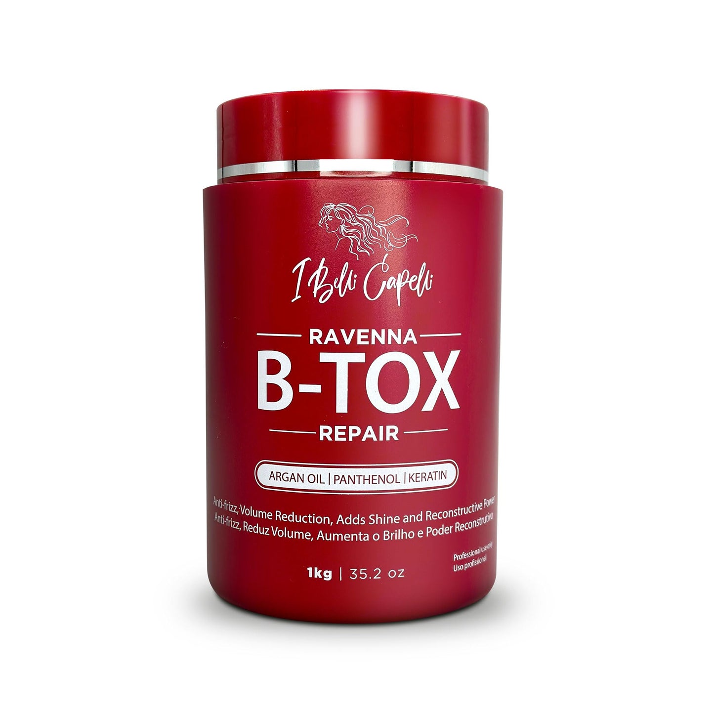 I Belli Capelli Ravenna Repair Hair B-tox -Cirugia Capilar para el Cabello, Formaldehyde-Free- B-tox Capilar Para El Cabello, Long Lasting Anti-Frizz, Smoothing, B-tox Hair Treatment 35.2 oz(1kg)