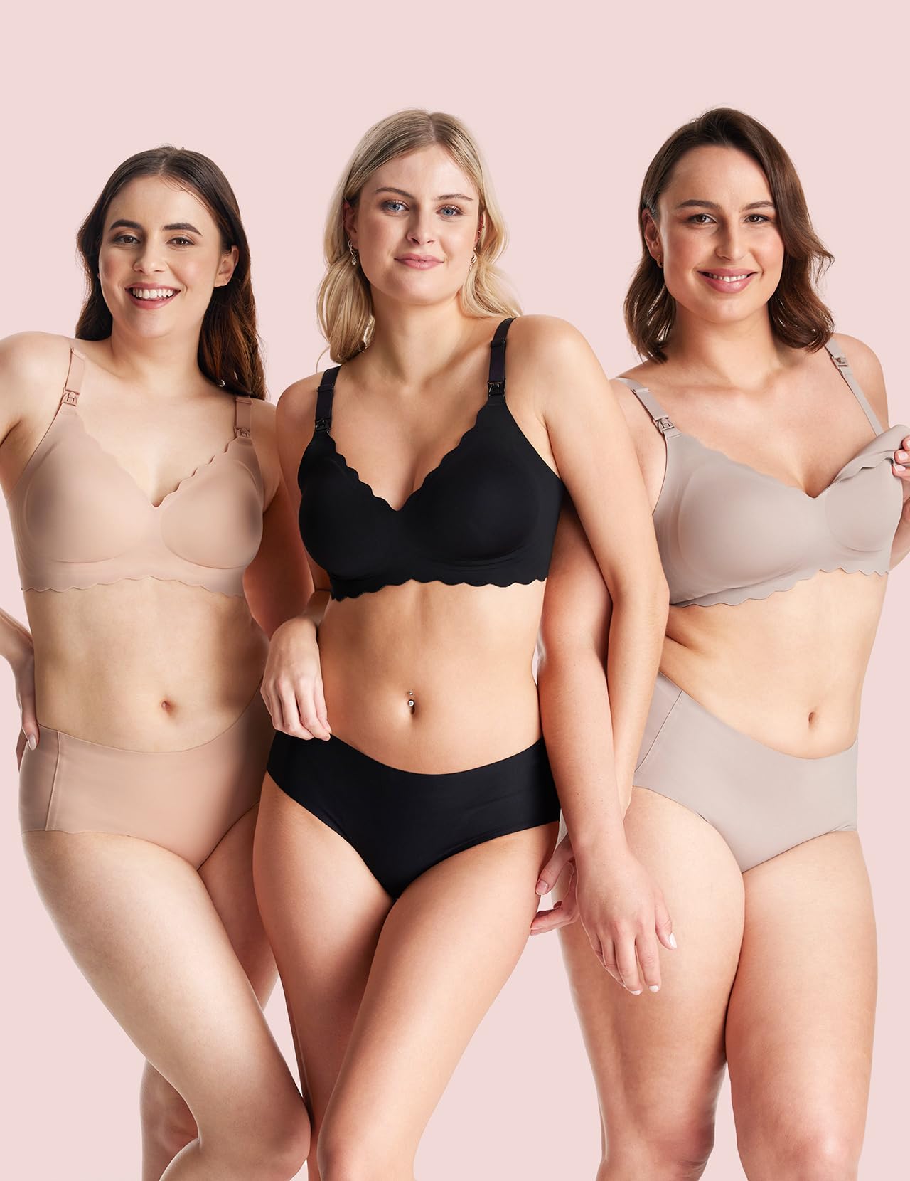 Momcozy Nursing Bras for Breastfeeding, YN46 Jelly Strip Support Comfort Maternity Bra, Seamless Soft Wirefree Pregnancy Bra