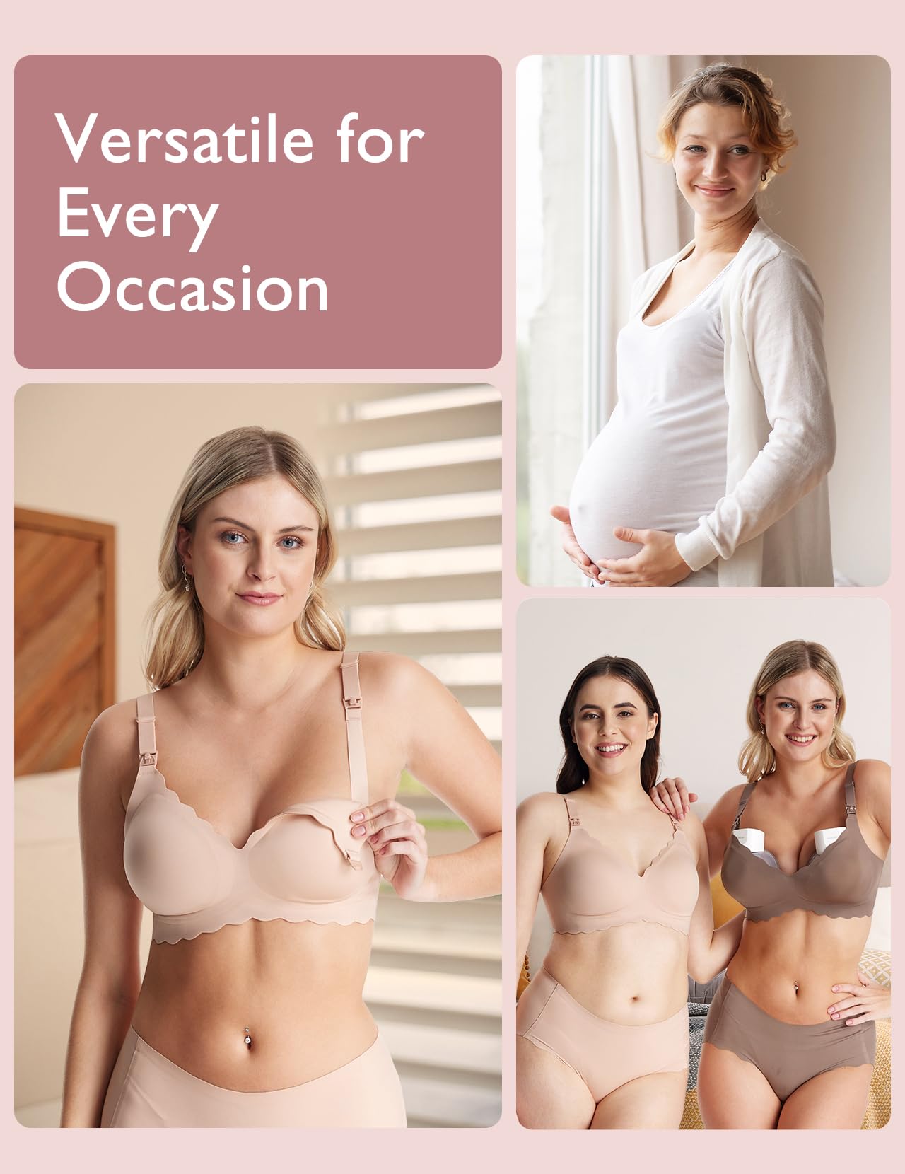 Momcozy Nursing Bras for Breastfeeding, YN46 Jelly Strip Support Comfort Maternity Bra, Seamless Soft Wirefree Pregnancy Bra