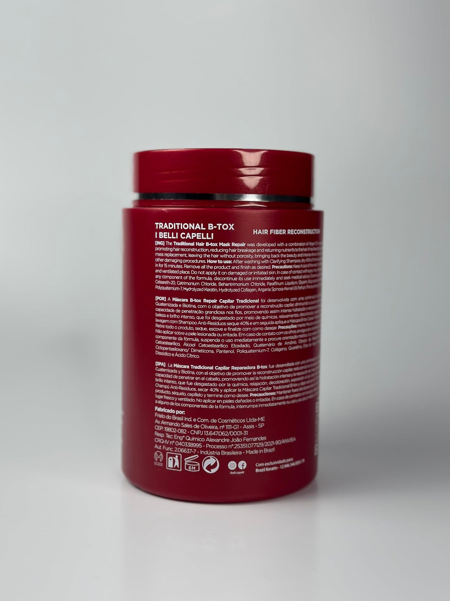 I Belli Capelli Ravenna Repair Hair B-tox -Cirugia Capilar para el Cabello, Formaldehyde-Free- B-tox Capilar Para El Cabello, Long Lasting Anti-Frizz, Smoothing, B-tox Hair Treatment 35.2 oz(1kg)