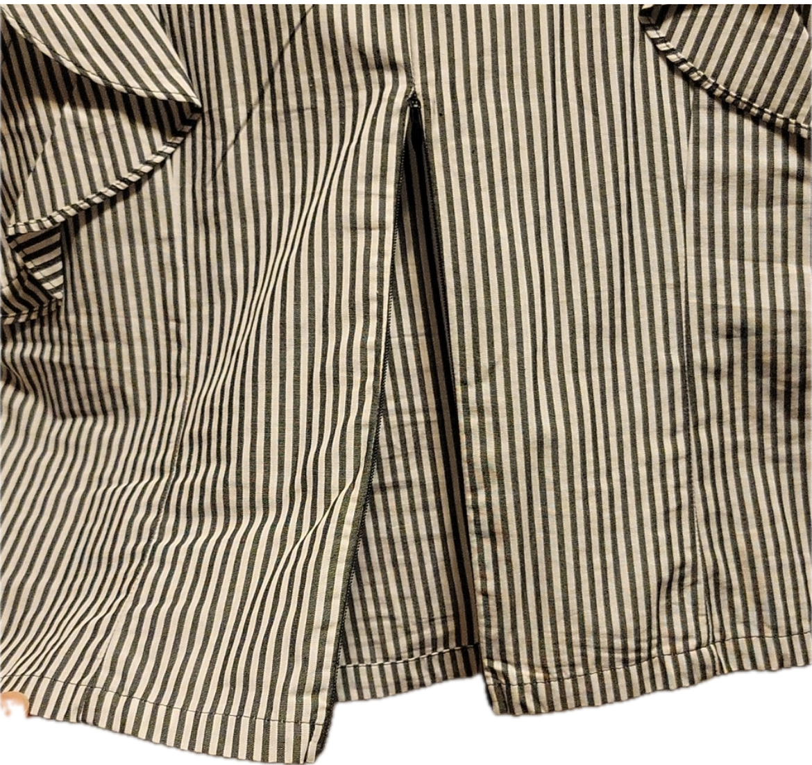 Mine Black and White Stripe Top with Ruffled Sleeve