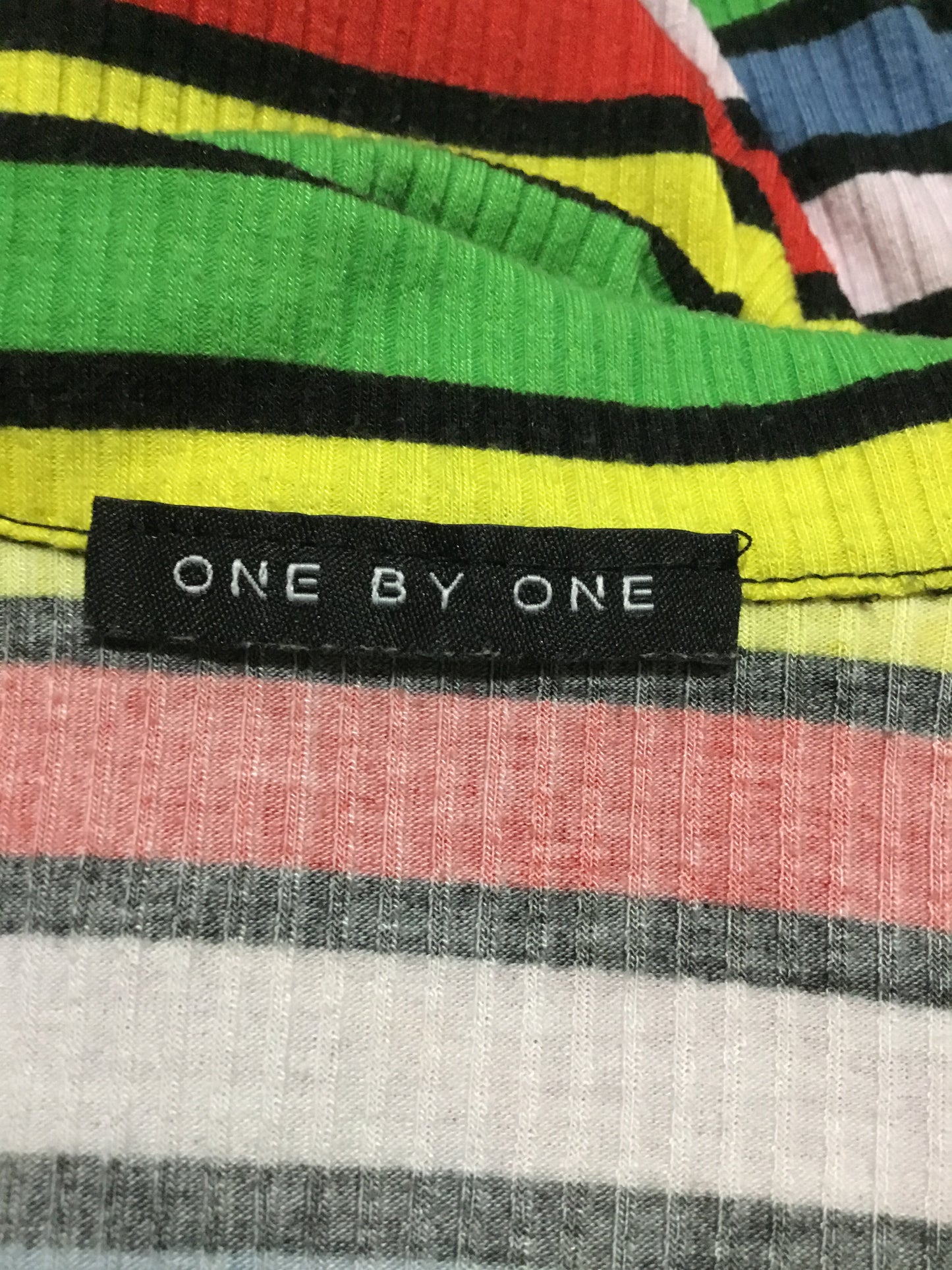 ๐ ONE BY ONE Collared Dress in Rainbow Stripes ๐