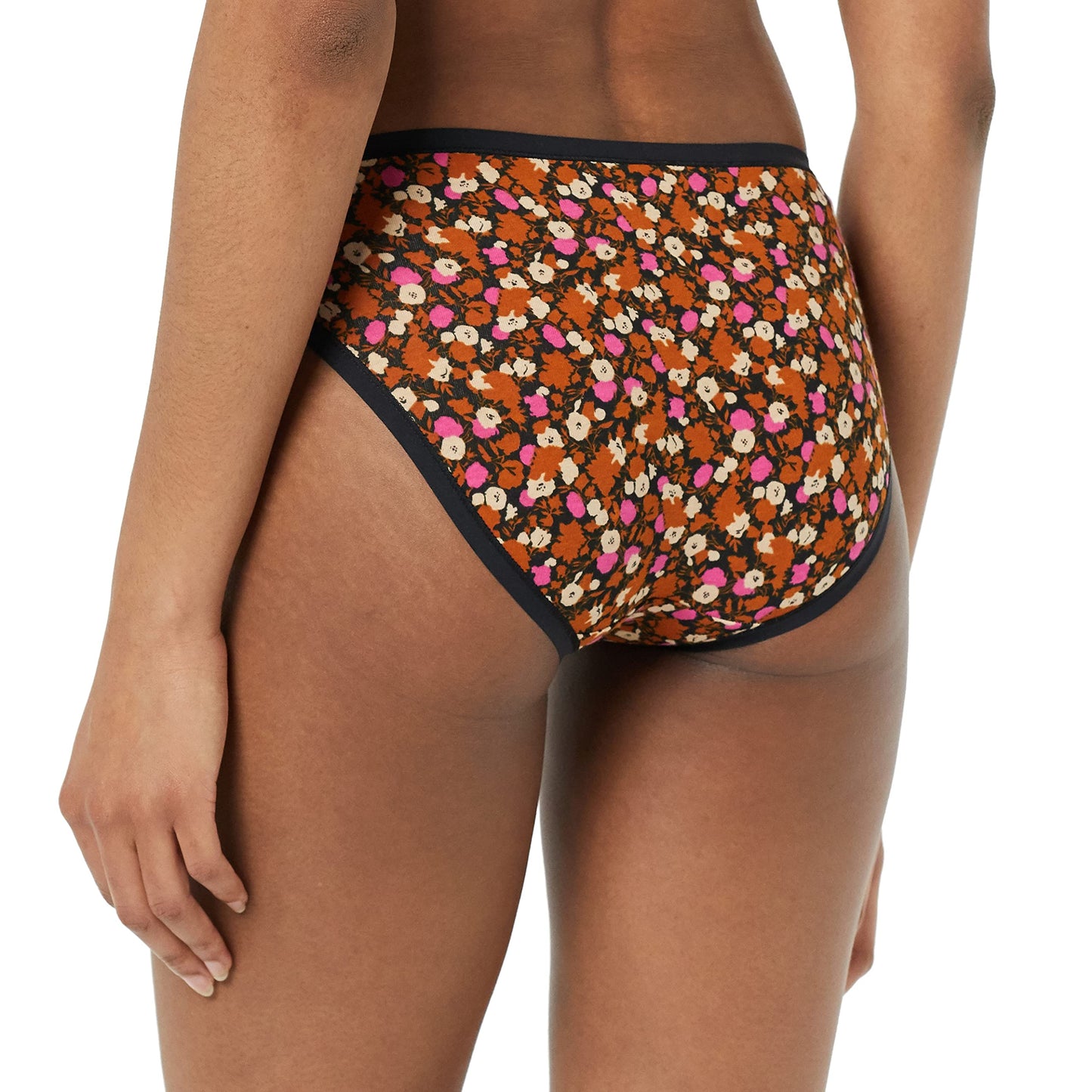 Amazon Essentials Women's Cotton Bikini Brief Underwear (Available in Plus Size), Pack of 6, Dots/Floral/Multicolor, Large
