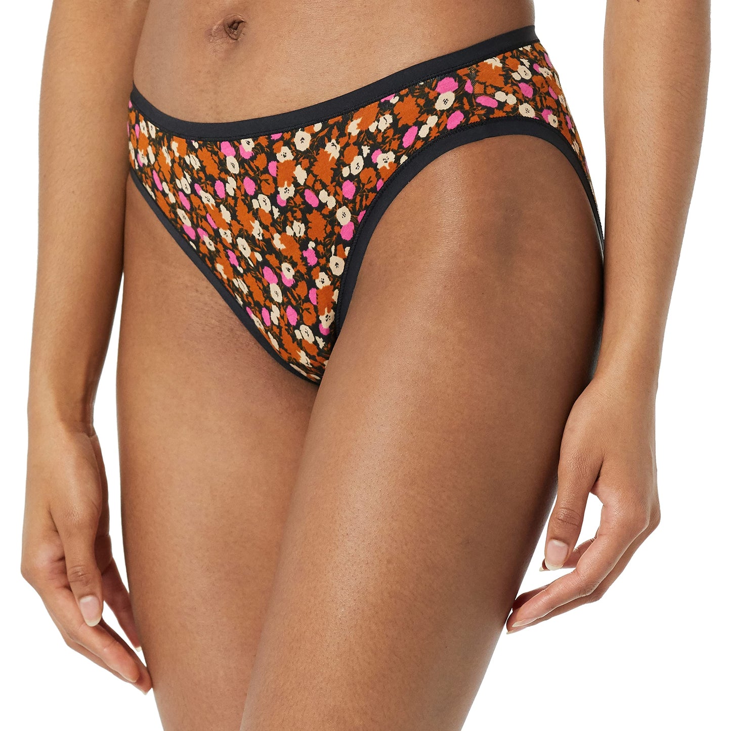 Amazon Essentials Women's Cotton Bikini Brief Underwear (Available in Plus Size), Pack of 6, Dots/Floral/Multicolor, Small