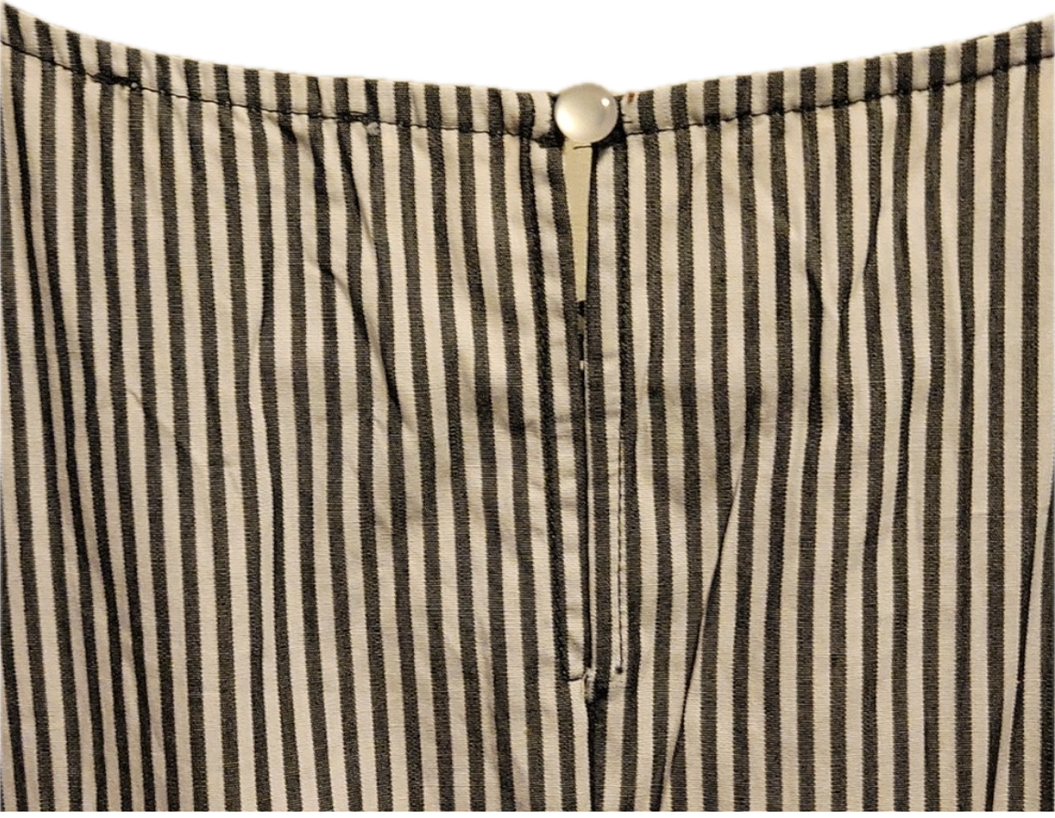 Mine Black and White Stripe Top with Ruffled Sleeve
