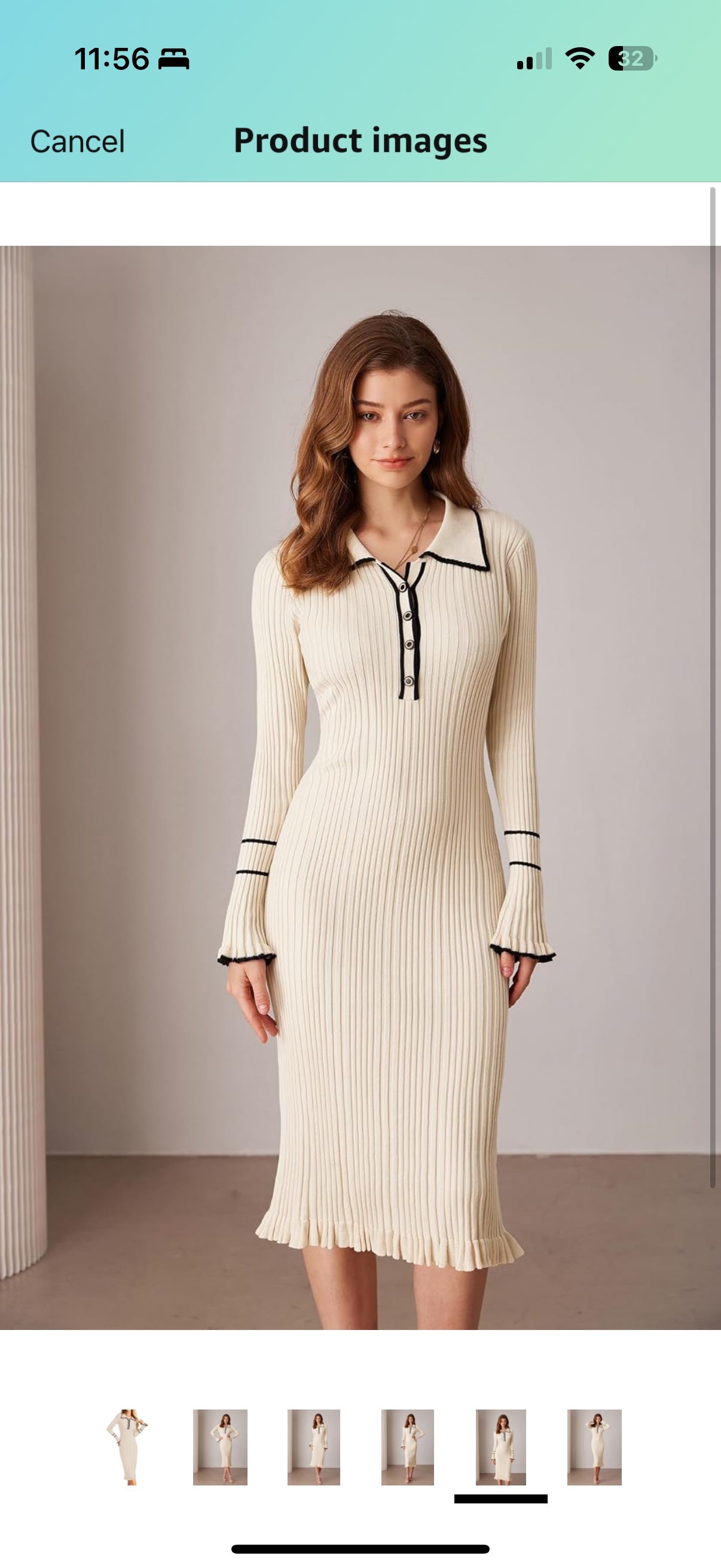 GRACE KARIN Women
Ribbed Sweater Dress Long Sleeve Lapel Collar Knitte..
