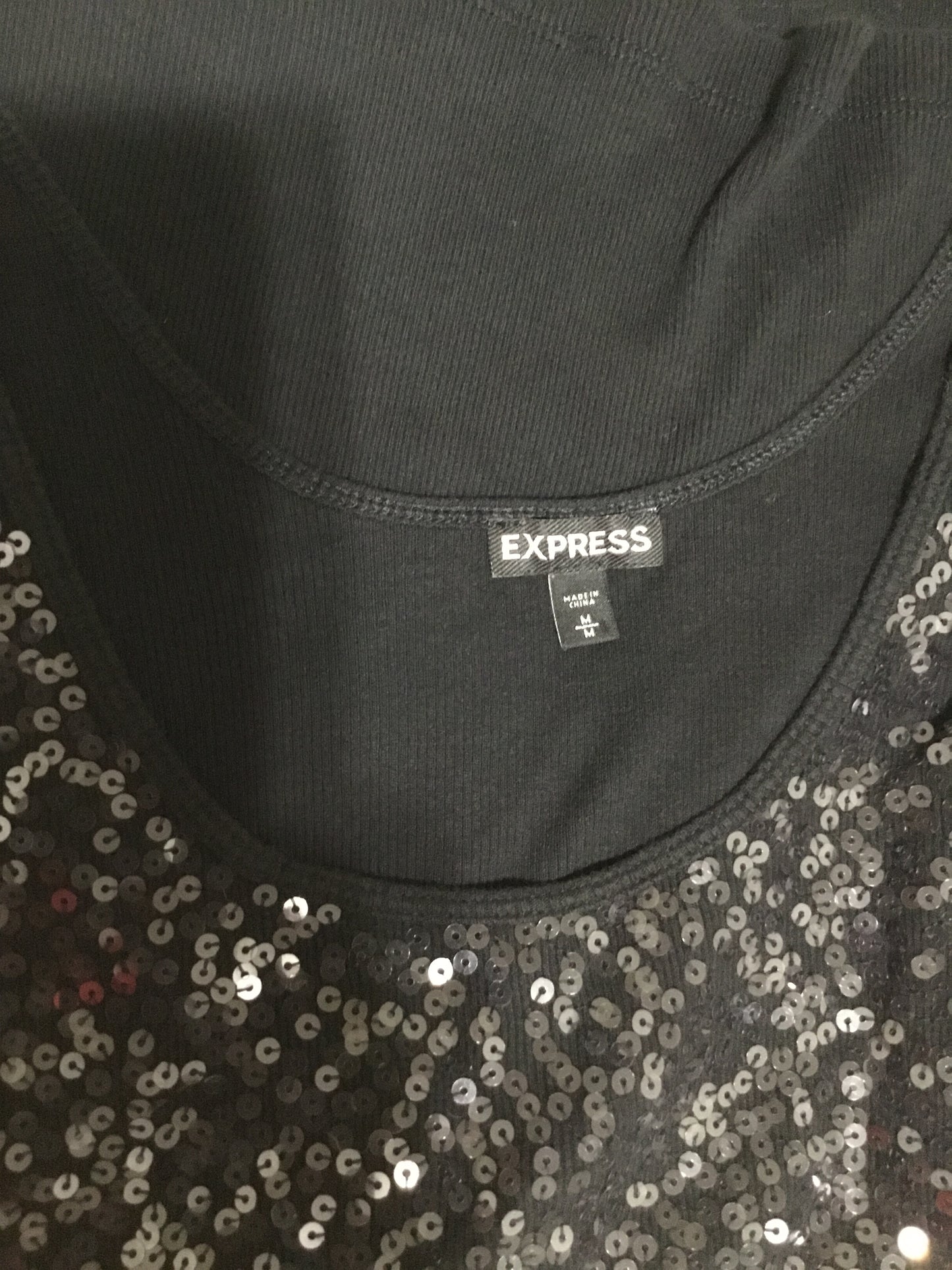 Express Black Sequin Tank