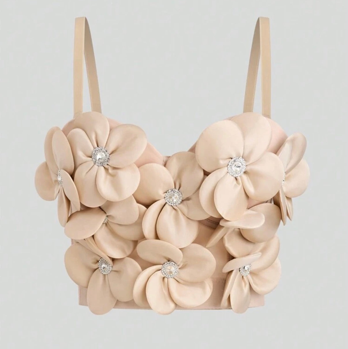 EgrlEra Women's Elegant Camisole Top With 3D Flower Decoration Y2K
Outfit