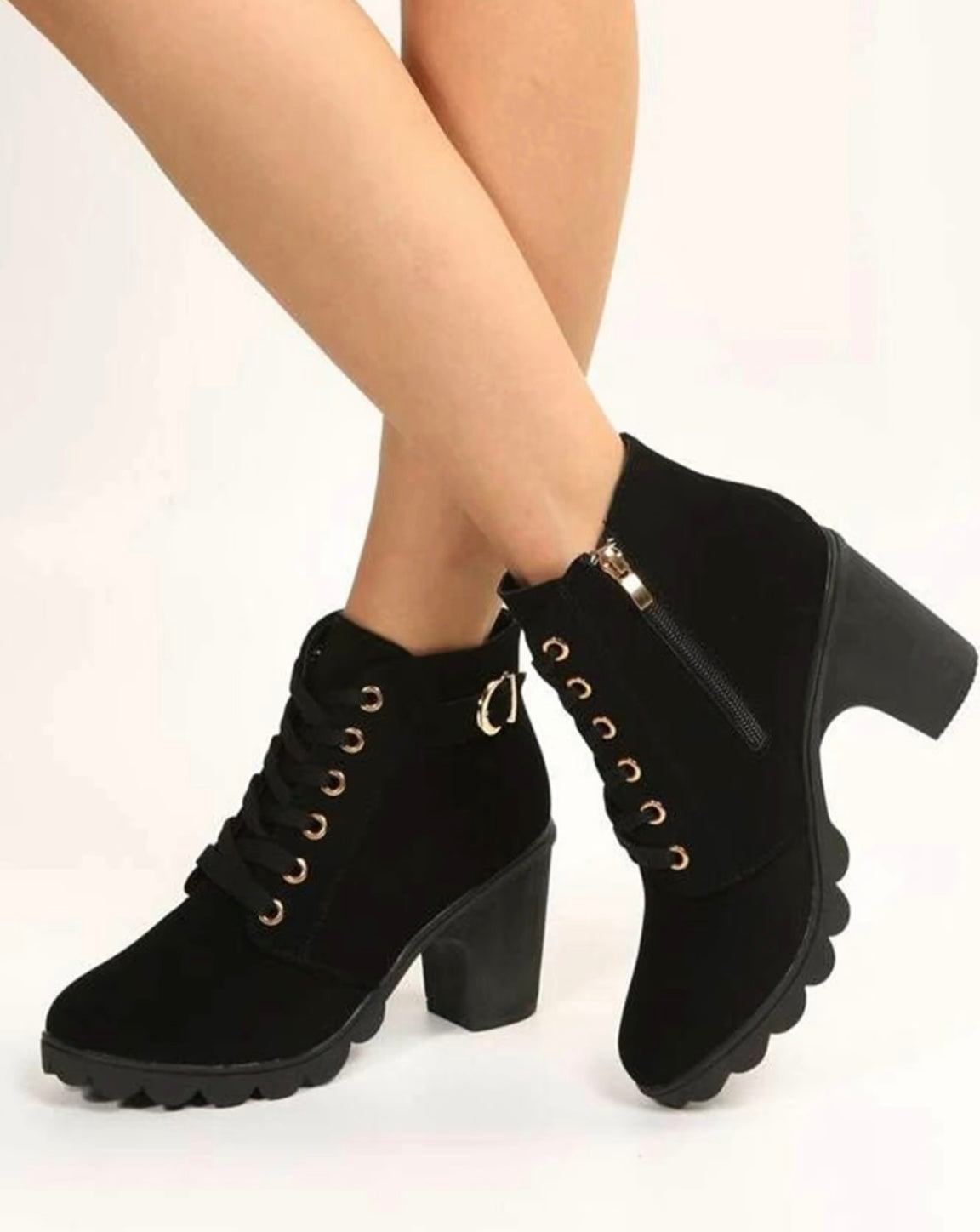 Women's Fashionable Solid Round Toe Ankle Boots