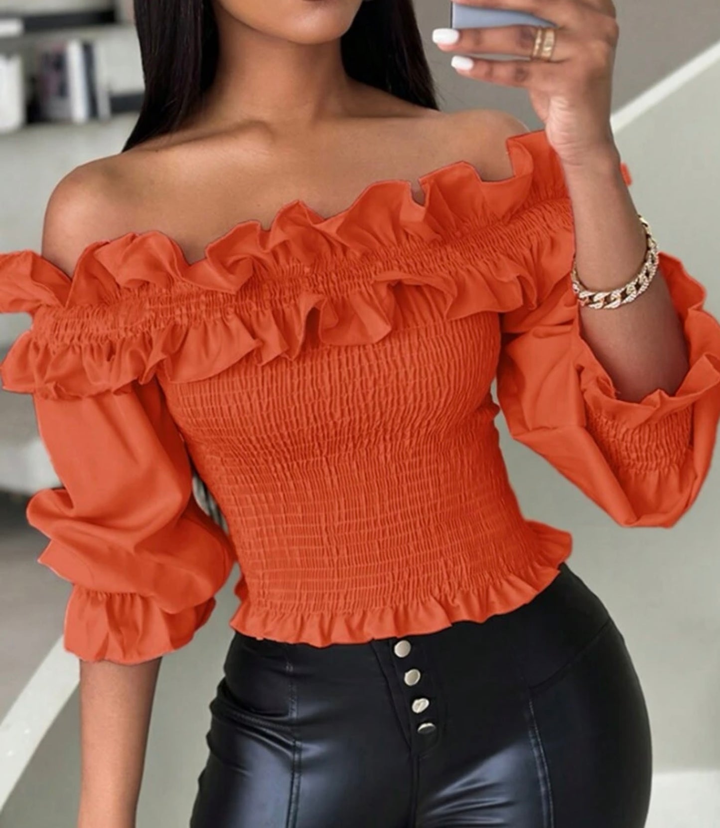 Privé Summer Casual Ruffle Trimmed Off Shoulder