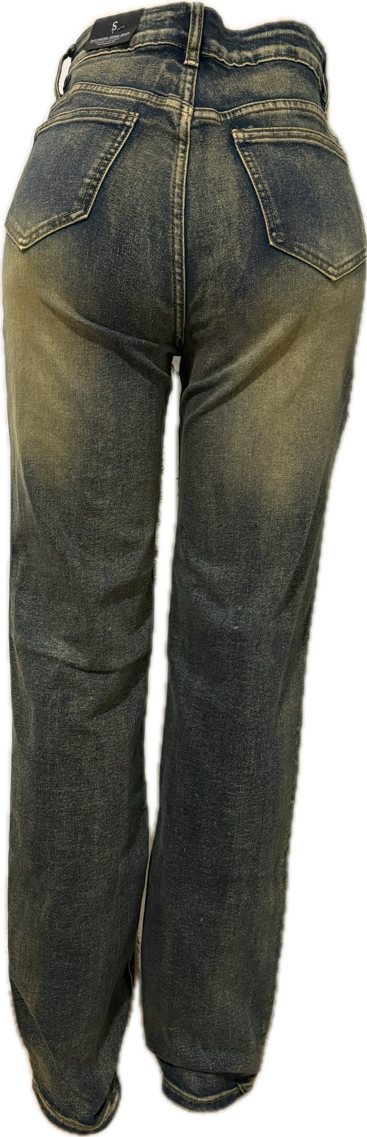 High Waisted Straight Leg Patch..