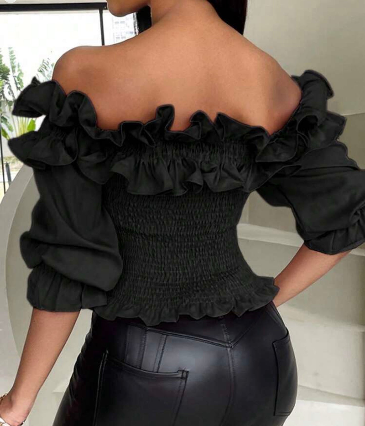 Privé Summer Casual Ruffle Trimmed Off Shoulder