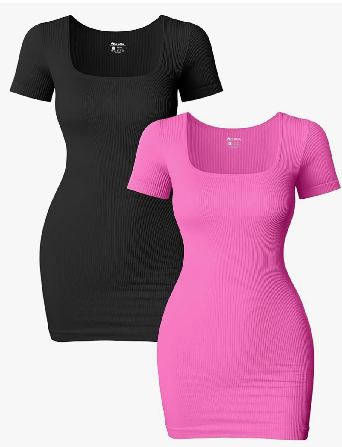 OQQ Women's 2 Piece Mini Dresses