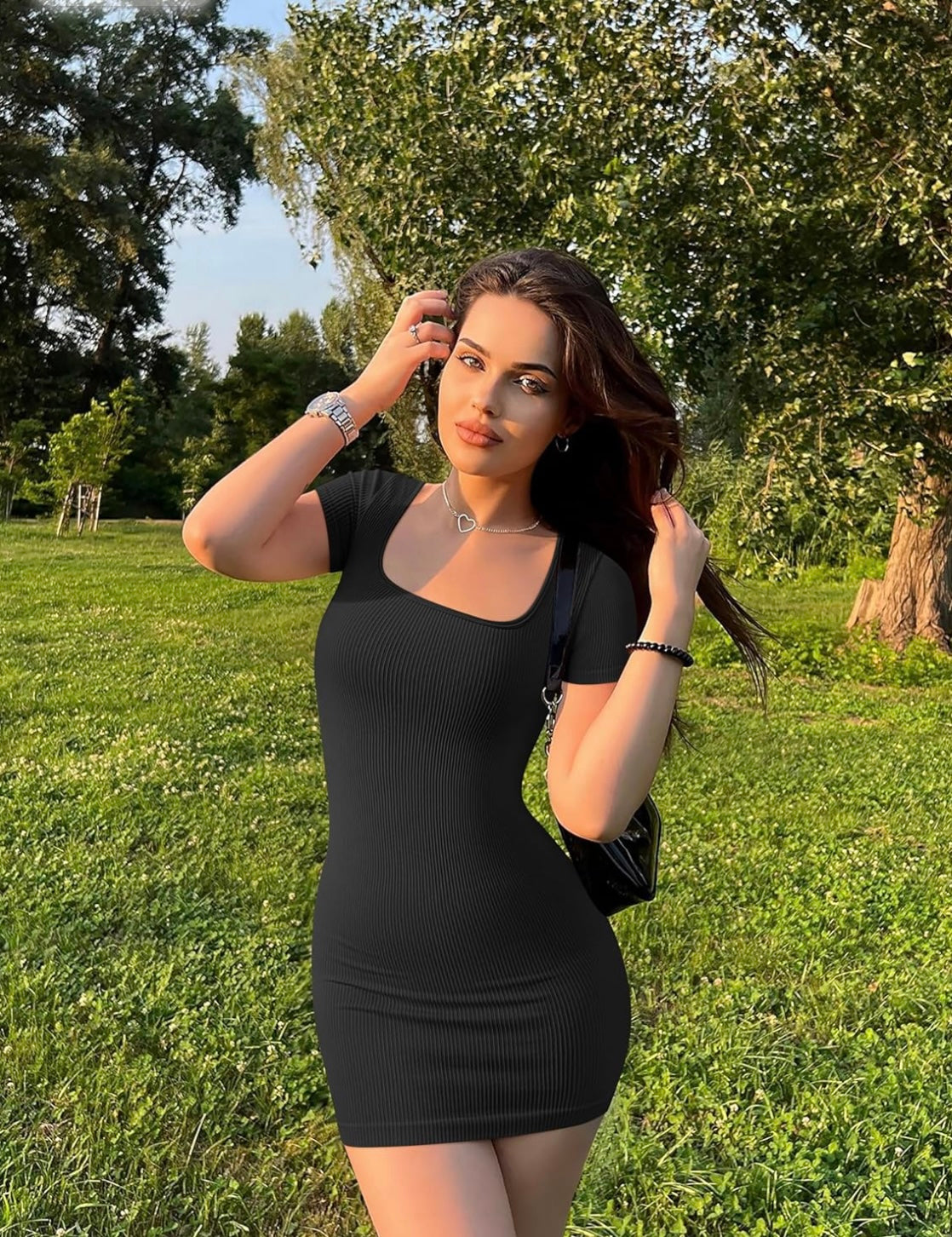 OQQ Women's 2 Piece Mini Dresses