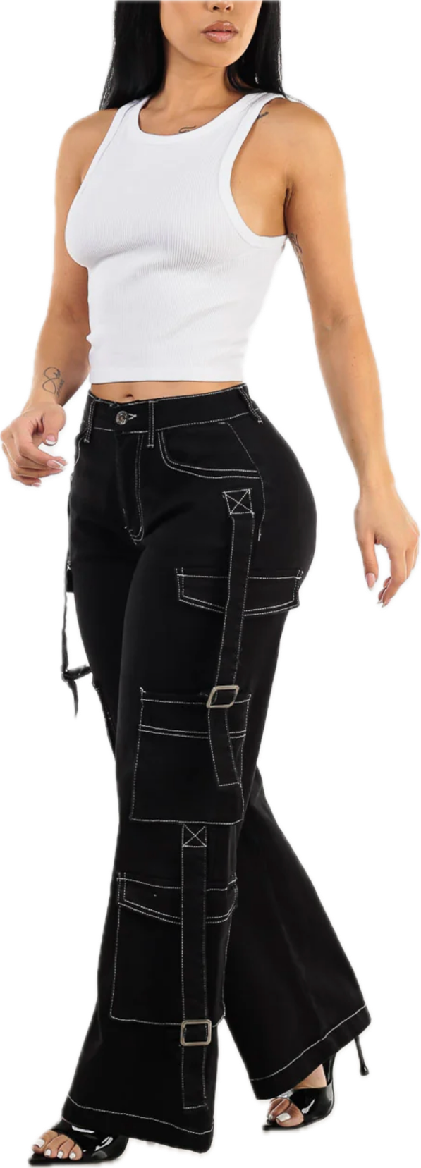 Butt Lifting Straight Wide Leg St..