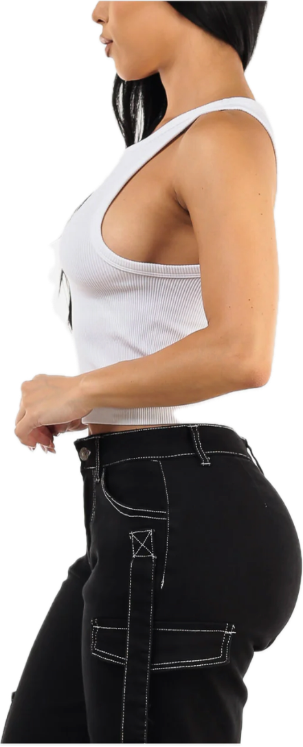 Butt Lifting Straight Wide Leg St..