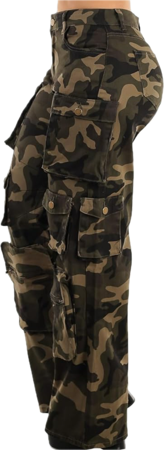 High Waist Straight Wide Leg Cargo