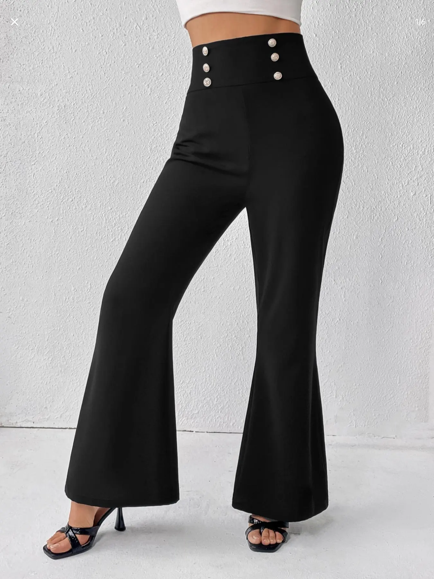 Women's Plain Double Flare Leg Pants