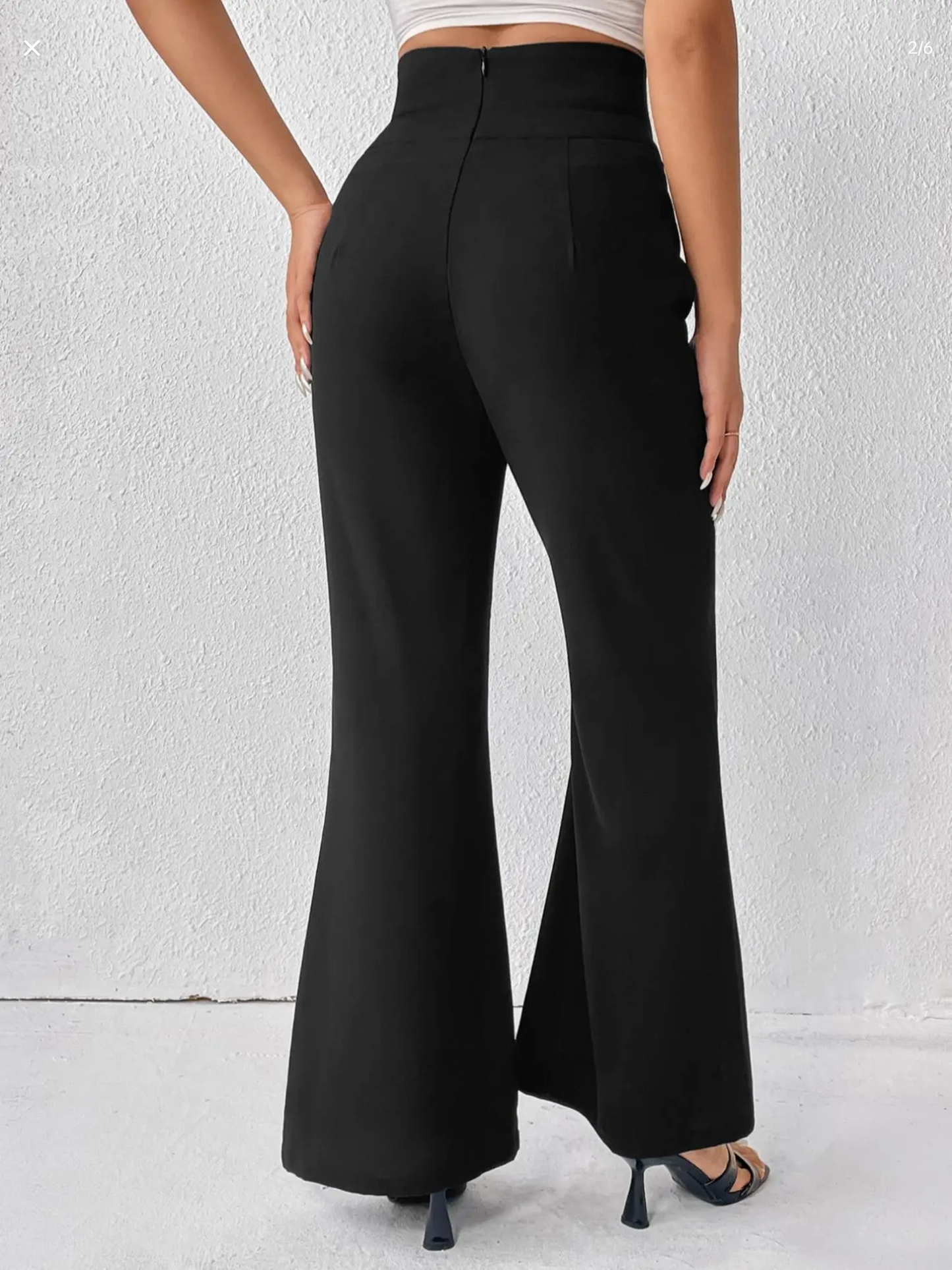 Women's Plain Double Flare Leg Pants
