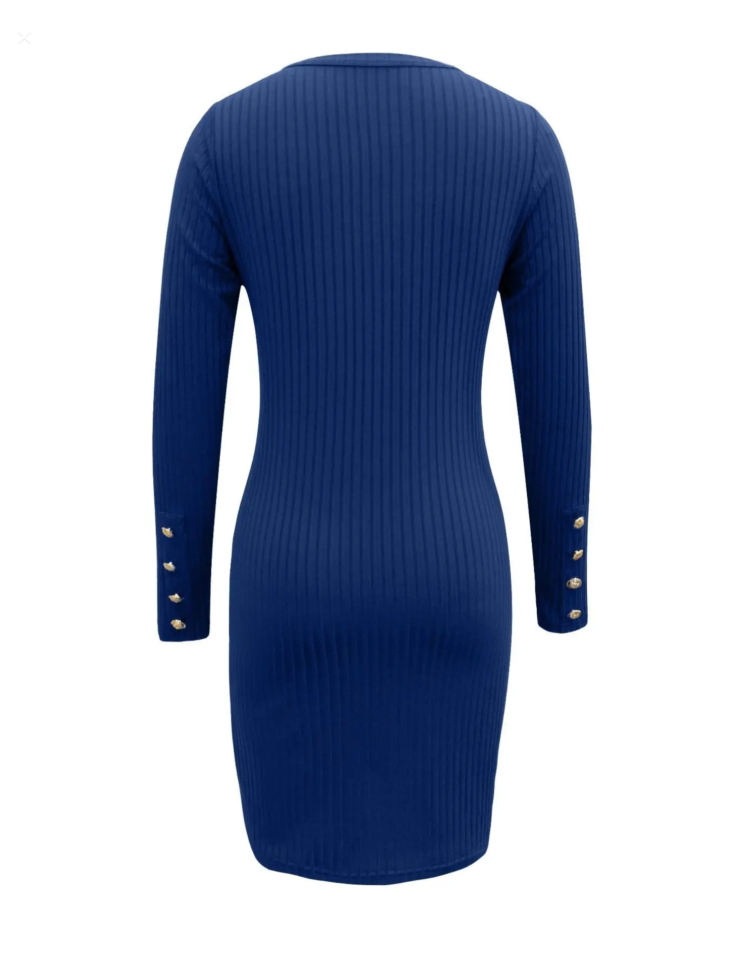Women's plain Buttons Split Hem Bodycon Dress