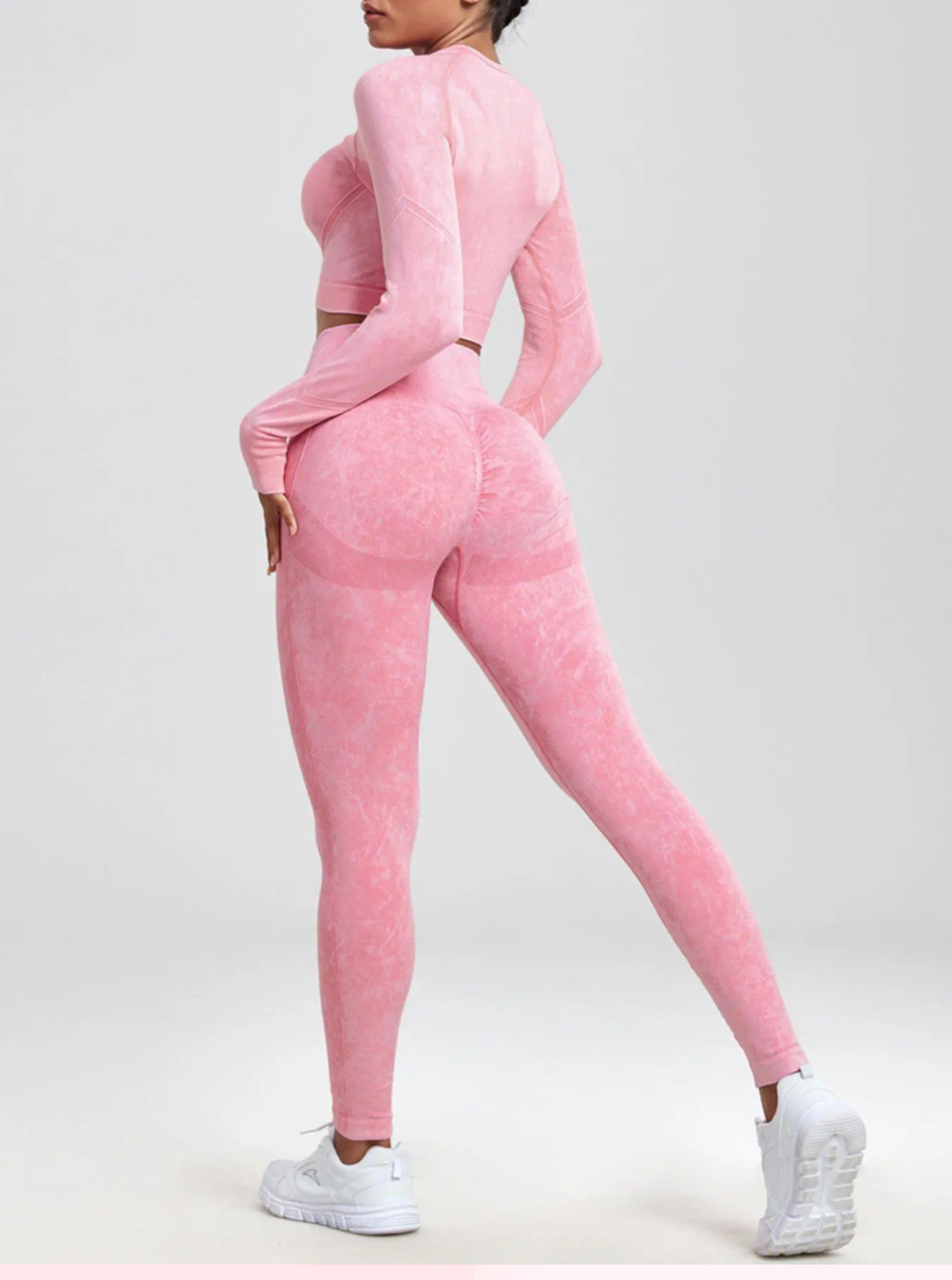 W0men,s 2pcs long sleeve crop top &slim-fitting