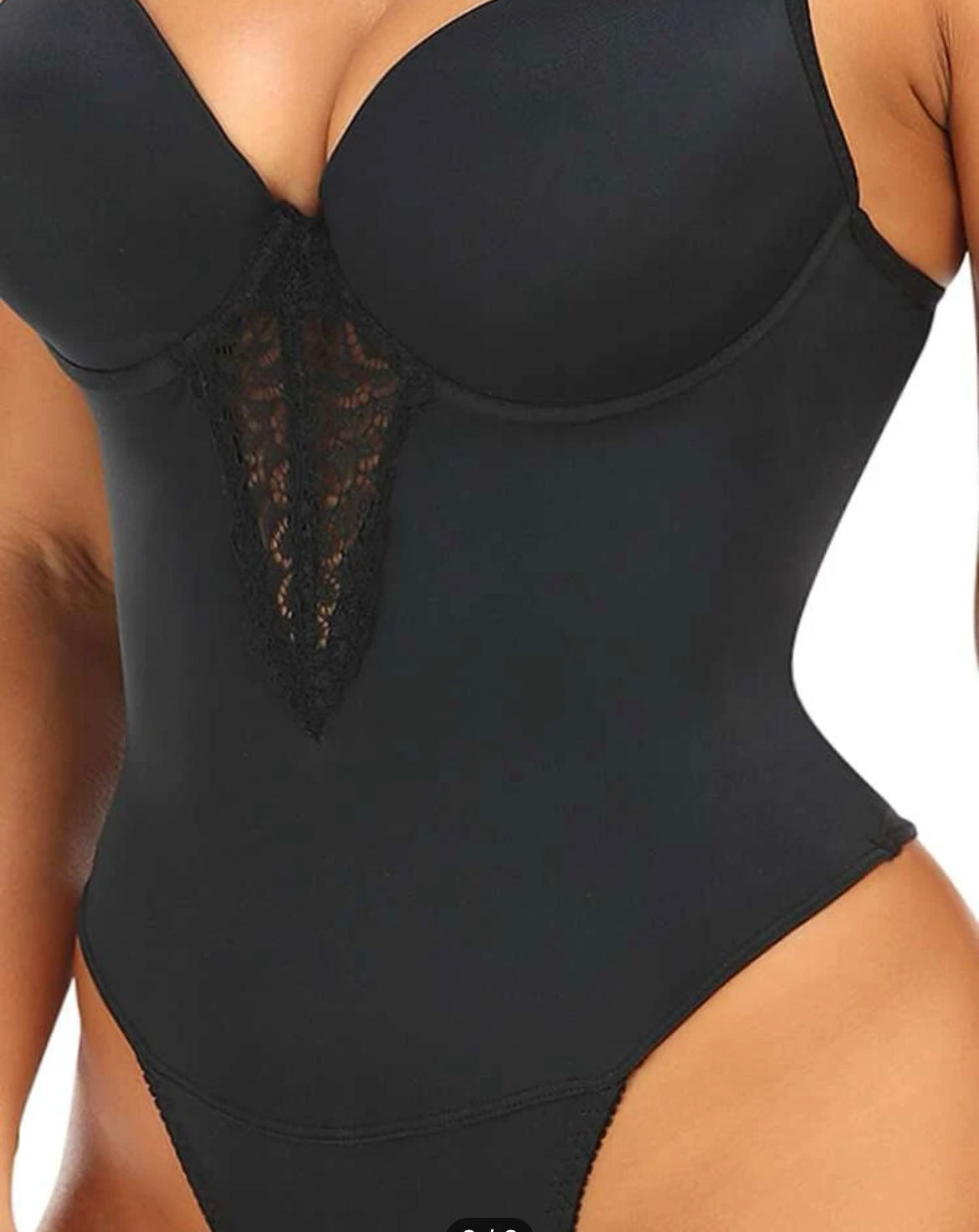 Contrast Lace Underwire Shapewear Bodysuit