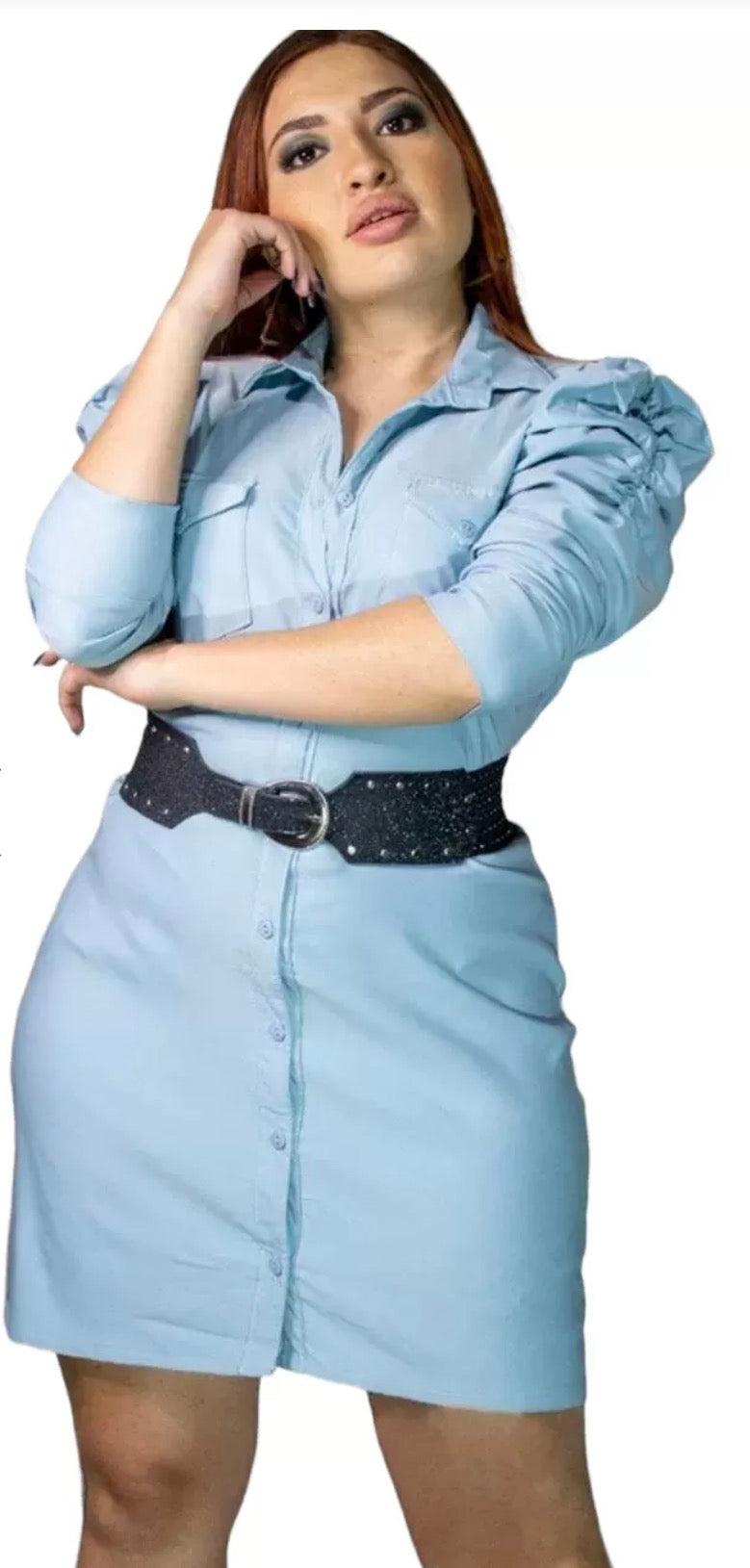 Vestido Manga larga con cinturon