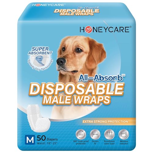 All-Absorb A25 Male Dog Wrap, 50 Count, Medium, White