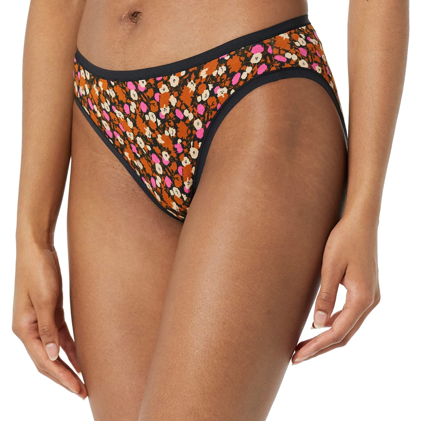 Amazon Essentials Women's Cotton Bikini Brief Underwear (Available in Plus Size), Pack of 6, Dots/Floral/Multicolor, Medium