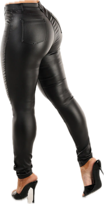 Imitation leather pants
