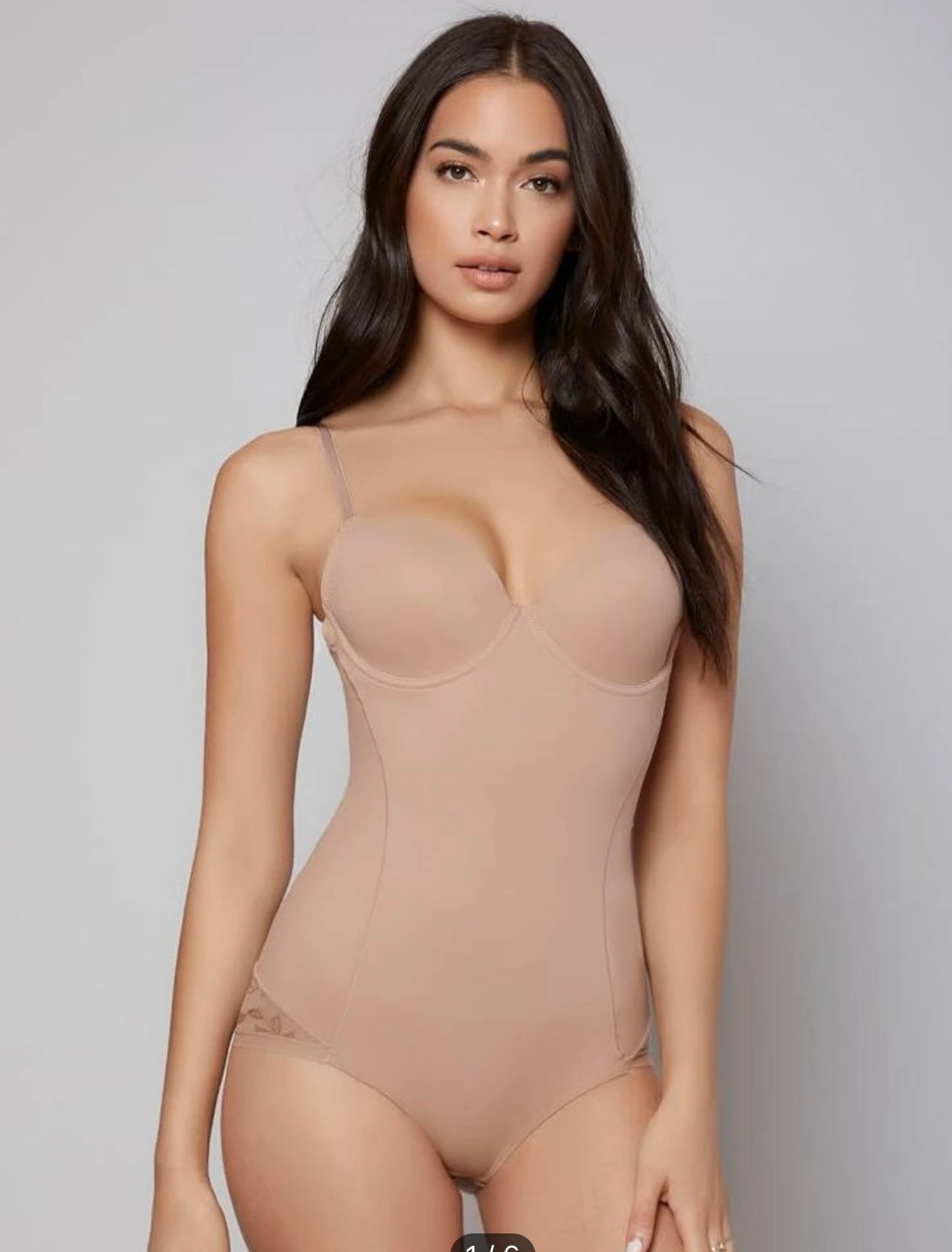 Lightly Shaping No Show Underwire Comfortable Shapewear Teddy Bodysuit